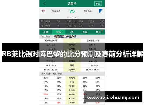 RB莱比锡对阵巴黎的比分预测及赛前分析详解